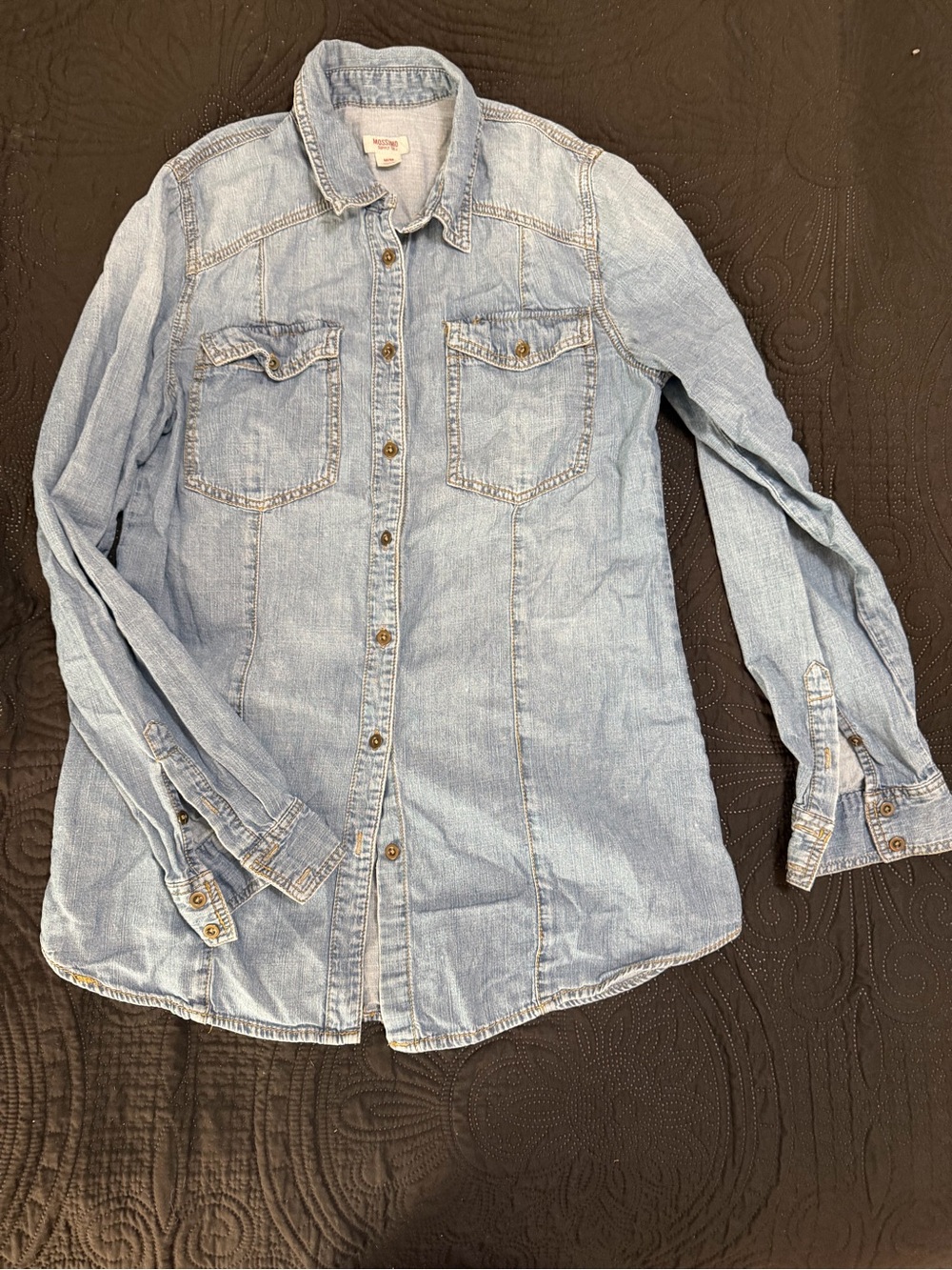 Mossimo Supply Co. Light Blue Denim Button-Down Shirt